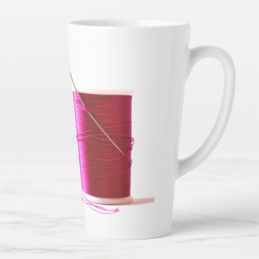 Rosa Nadel und Thread Latte Tasse (Rechts)