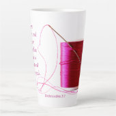 Rosa Nadel und Thread mit Latte-Tasse der Bibel Ve Milchtasse (Vorderseite)