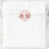 Rosa Nageldesign-Foto Danke Runder Aufkleber (Tasche)