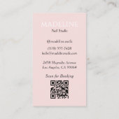 Rosa Nageldesigner-Foto-QR-Code Visitenkarte (Rückseite)