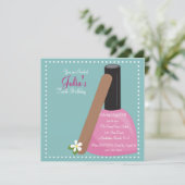 Rosa Nagellack-Geburtstag laden ein Einladung (Stehend Vorderseite)