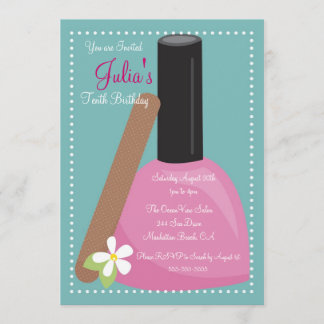Rosa Nagellack-Geburtstag laden ein Einladung