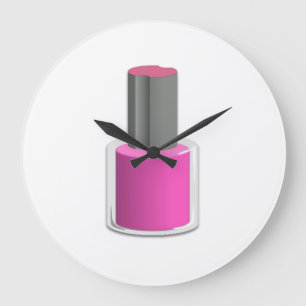 Rosa Nagellack Große Wanduhr
