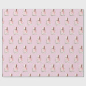 Rosa Nagellack Junggesellinnenabschied Geschenkpapier (Flach)
