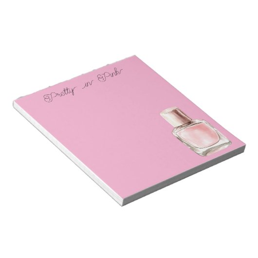 Rosa Nagellack Notizblock (angewinkelt)