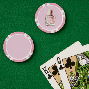 Rosa Nagellack Pokerchips