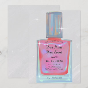 Rosa Nagelpolitur des Glamours Einladung