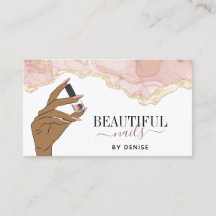 Rosa Nagelsalon Frau Hand Nägel Technikerin