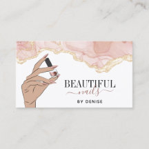 Rosa Nagelsalon Frau Hand Nägel Technikerin