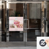 Rosa Nagelstudio-Logo-Foto Fensteraufkleber (Büro Tür)