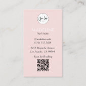 Rosa Nagelstudio-Logo-Foto QR-Code Visitenkarte (Rückseite)