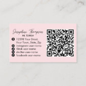 Rosa Nagelstudio-QR-Code-Foto Visitenkarte (Rückseite)