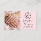 Rosa Nagelstudio-QR-Code-Foto Visitenkarte (Vorderseite)