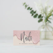 Rosa Nageltechniker Visitenkarte (Stehend Vorderseite)