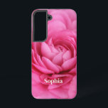 Rosa Nah-up-Blume Personalisiert Samsung Galaxy Hülle<br><div class="desc">Erleben Sie Ihr Handyspiel mit unserem iPhone-Gehäuse mit einem nah-up Foto eines lebendigen rosa ranunculus! Personalisieren Sie es mit Ihrem Namen, Lieblings-Zitat oder Monogramm, um es einzigartig zu machen! Egal ob Sie Blume lieben oder einfach nur Schönheit in jedem Detail schätzen, dieser Fall wird Ihnen sicher den Kopf drehen und...</div>