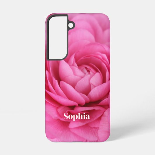 Rosa Nah-up-Blume Personalisiert Samsung Galaxy Hülle (Rückseite)