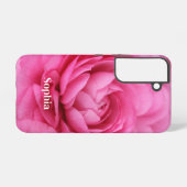 Rosa Nah-up-Blume Personalisiert Samsung Galaxy Hülle (Rückseite (Horizontal))
