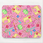 Rosa Nähbegriffe Mousepad (Vorne)