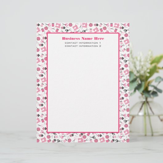 Rosa nähender Briefkopf (Stehend Vorderseite)