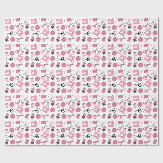 Rosa nähendes Thema-Muster-Packpapier Geschenkpapier (Flach)