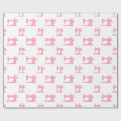 rosa Nähmaschine Geschenkpapier (Flach)