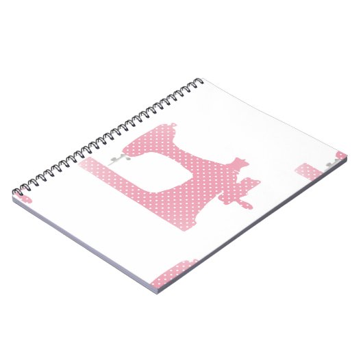 rosa Nähmaschine Notizblock (Linke Seite)