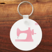 rosa Nähmaschine Schlüsselanhänger (Vorderseite)