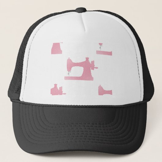 rosa Nähmaschine Truckerkappe (Vorderseite)