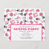 Rosa Nähte Party Einladung (Vorne/Hinten)