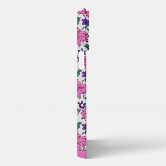 Rosa nahtlose Blumenmuster personalisierter Name i iPhone Hülle (Rechte Seite)