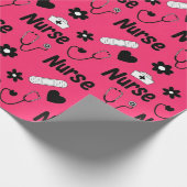 Rosa Nahtloses Muster des Pflegerlebens (2) Geschenkpapier (Ecke)