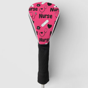 Rosa Nahtloses Muster für Krankenpfleger-Leben (2) Golf Headcover