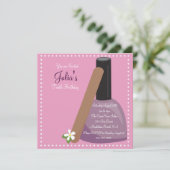 Rosa Nail Einladung (Stehend Vorderseite)