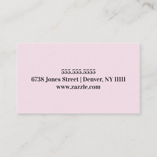 Rosa Nail Künstler Loyalität Herz belohnen Visitenkarte (Rückseite)