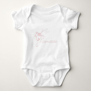 Rosa Namaste mit Rollen und Wirbel Baby Strampler