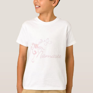 Rosa Namaste mit Rollen und Wirbel T-Shirt