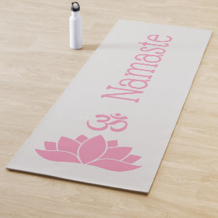 Rosa Namaste Om Lotusblume Zen Yoga Mat Yogamatte