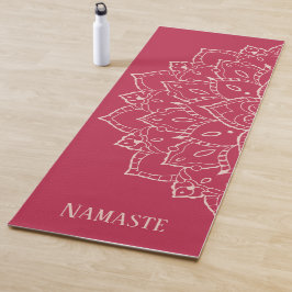 Rosa Namaste Yoga Mat mit Mandala Yogamatte