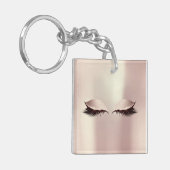 Rosa Name Blush Girly Makeup Lashes Schlüsselanhänger (Vorderseite links)