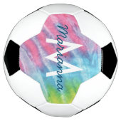 Rosa Name der Aquamarinen Gefärbte Krawatte und Pe Fußball (Gedreht)