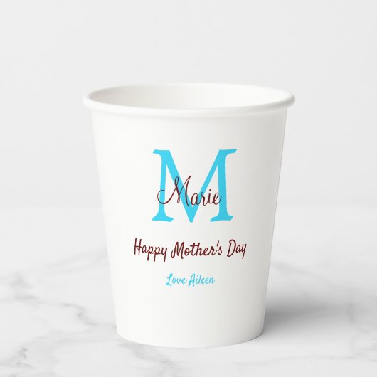 Rosa Name der kleinen Mütter Pappbecher (Rückseite)