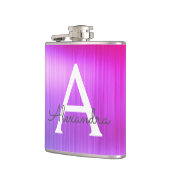 Rosa - Name des Lila gebürsteten Metalls Flachmann (Links)