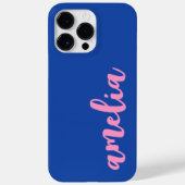 Rosa Name fett farbig blau Case-Mate iPhone Hülle (Rückseite)