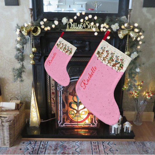 Rosa Name Marching Quirky Weihnachtsmann Kleiner Weihnachtsstrumpf