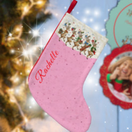 Rosa Name Marching Quirky Weihnachtsmann Kleiner Weihnachtsstrumpf