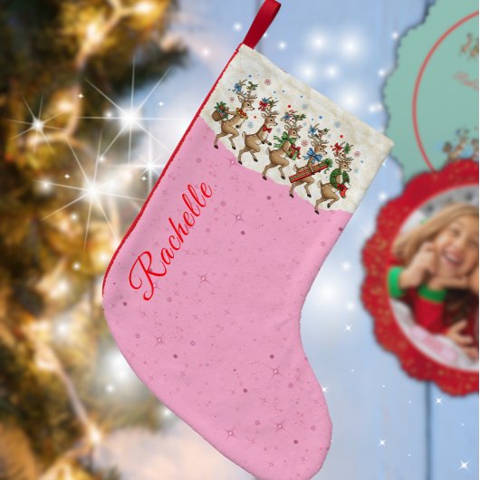 Rosa Name Marching Quirky Weihnachtsmann Kleiner Weihnachtsstrumpf