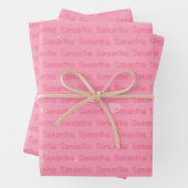 Rosa Name und Herz Personalisiert Geschenkpapier Set (Beispiel)