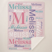 Rosa Name und Monogram Cloud Word Art Sherpadecke (Vorderseite)