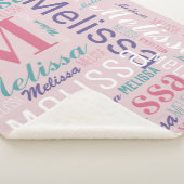 Rosa Name und Monogram Cloud Word Art Sherpadecke (3/4)