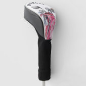 Rosa Namensmonogramm Golf Headcover (angewinkelt)